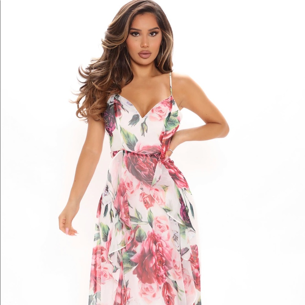 Fashion Nova Through The Meadows Maxi Dress